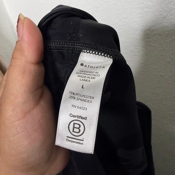Athleta Womens Leggings Size L Black Ultimate Camo 7/8 Tight Camouflage - Picture 4 of 14